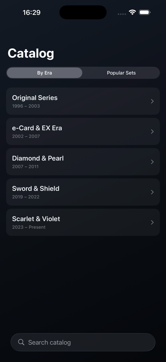 Card Scanner catalog by era and set