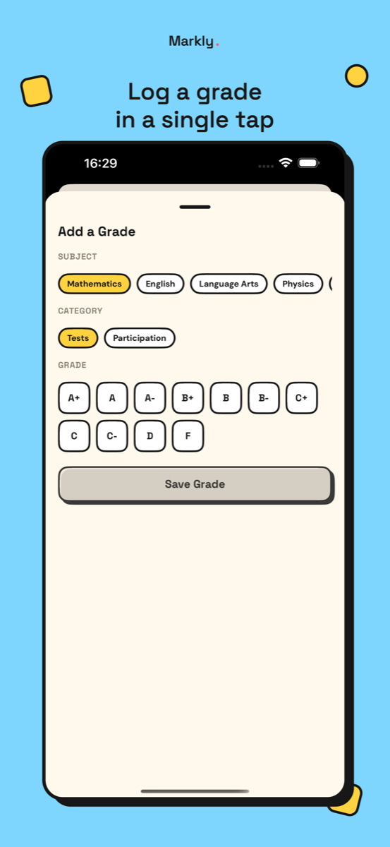 GradeBuddy grade entry with number grid