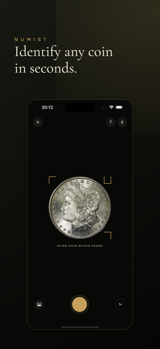 Numist camera scan identifying a coin