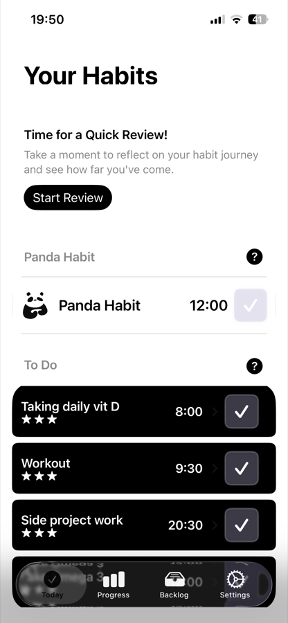PandaHabits screenshot 1
