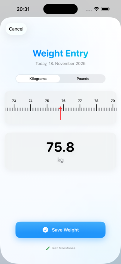Weightnote screenshot 2
